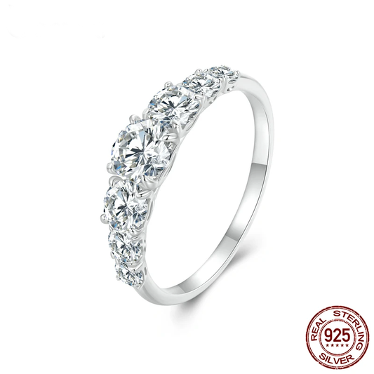 Moissanite Engagement Ring - D Color VVS1 Sterling Silver