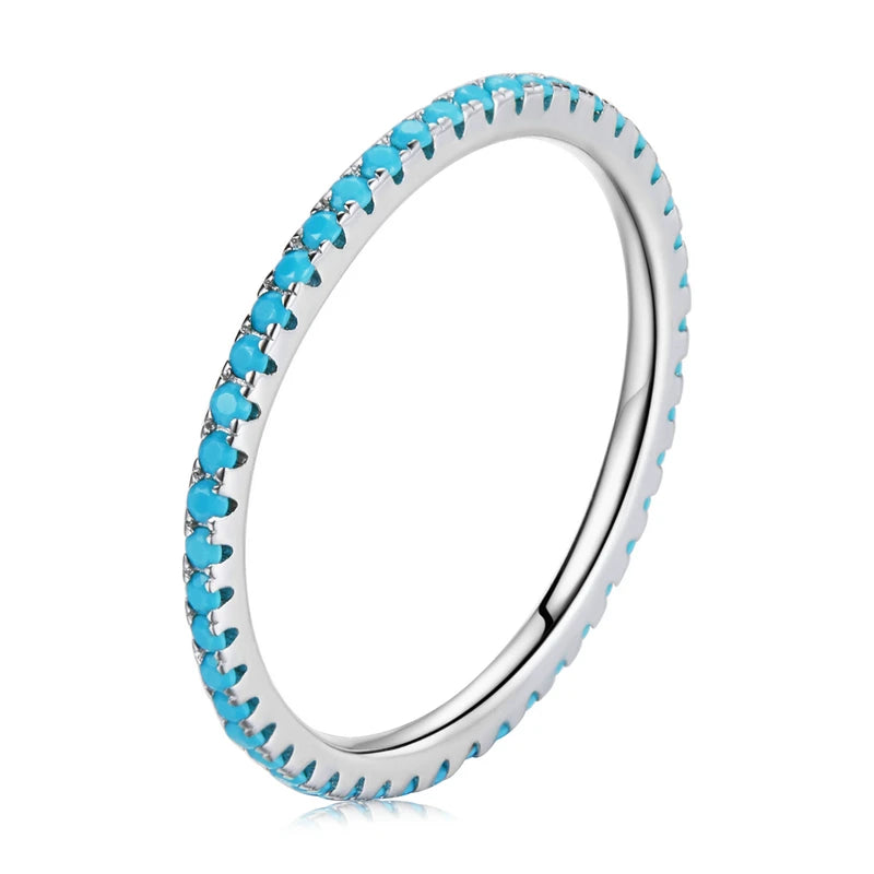 Sterling Silver CZ Stackable Ring - Gold Plated Wedding Band