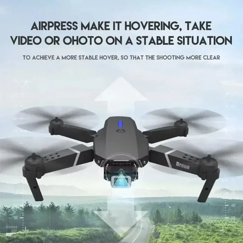 E88Pro 4K RC Drone - Professional Foldable Quadcopter with HD Camera & 3 Batteries