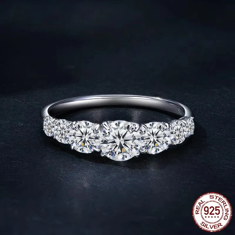 Moissanite Engagement Ring - D Color VVS1 Sterling Silver
