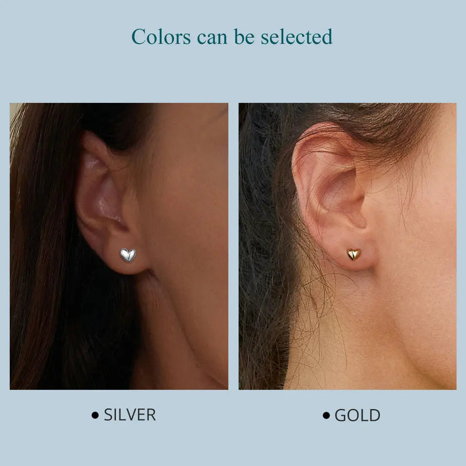 Sterling Silver Heart Stud Earrings