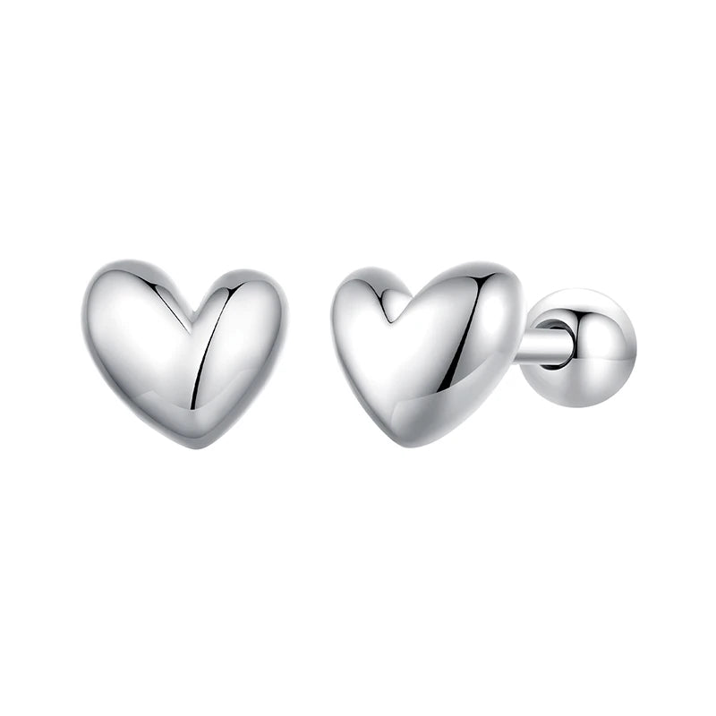 Sterling Silver Heart Stud Earrings
