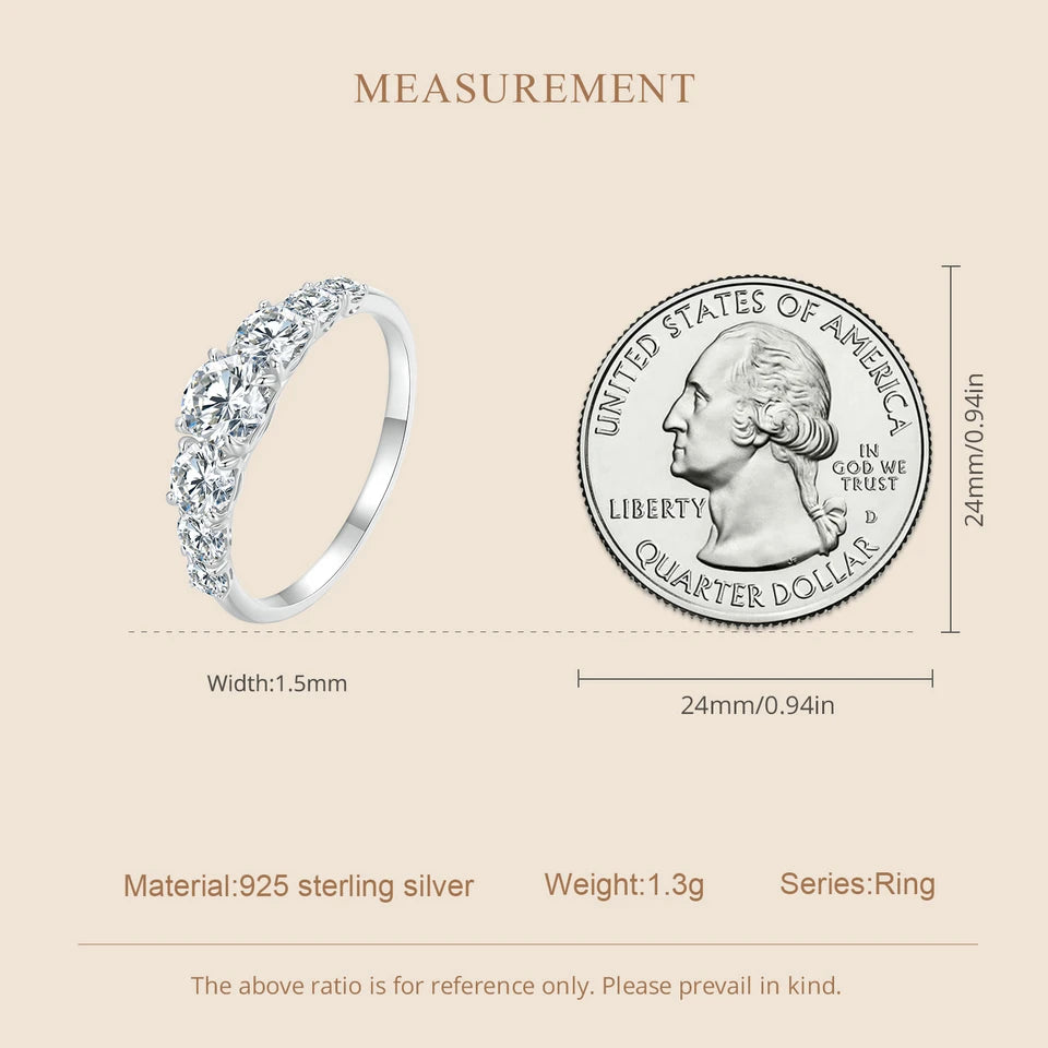 Moissanite Engagement Ring - D Color VVS1 Sterling Silver