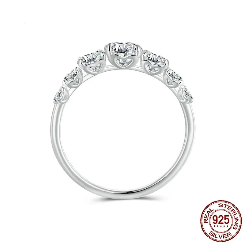 Moissanite Engagement Ring - D Color VVS1 Sterling Silver