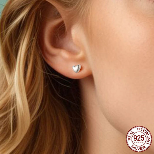 Sterling Silver Heart Stud Earrings