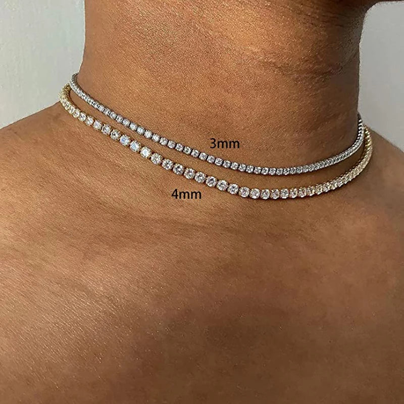 Veloura Luxury Choker Necklace - Cubic Zirconia Tennis Chain for Women