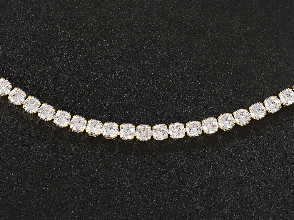 Veloura Luxury Choker Necklace - Cubic Zirconia Tennis Chain for Women