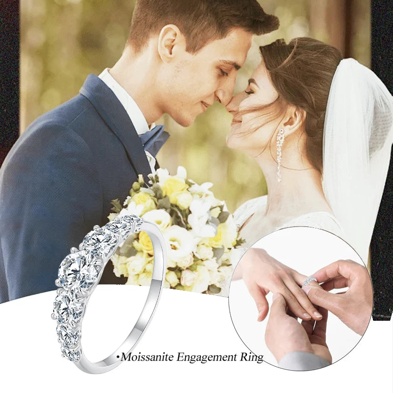 Moissanite Engagement Ring - D Color VVS1 Sterling Silver