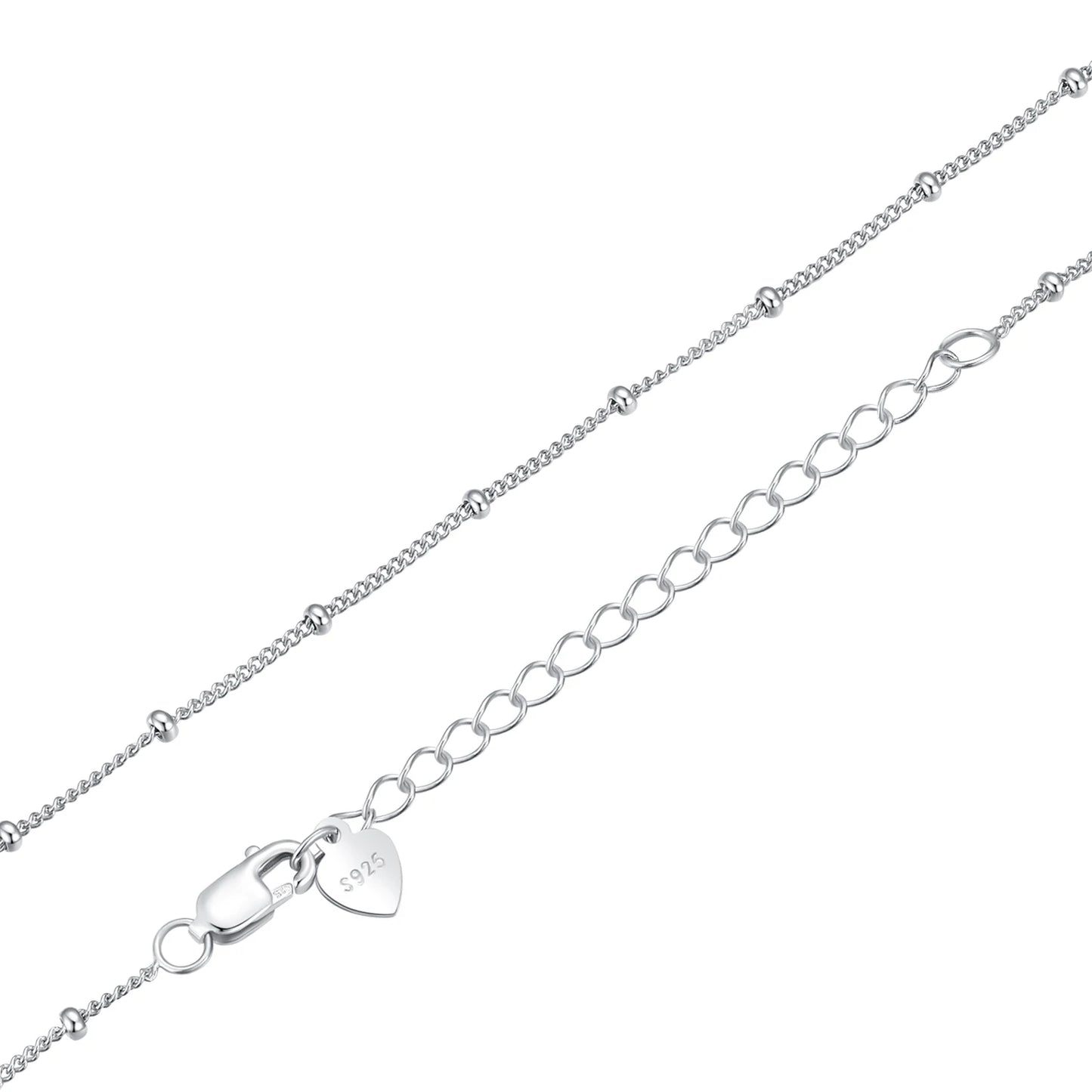 Sterling Silver Box Chain Necklace - Adjustable Lobster Clasp