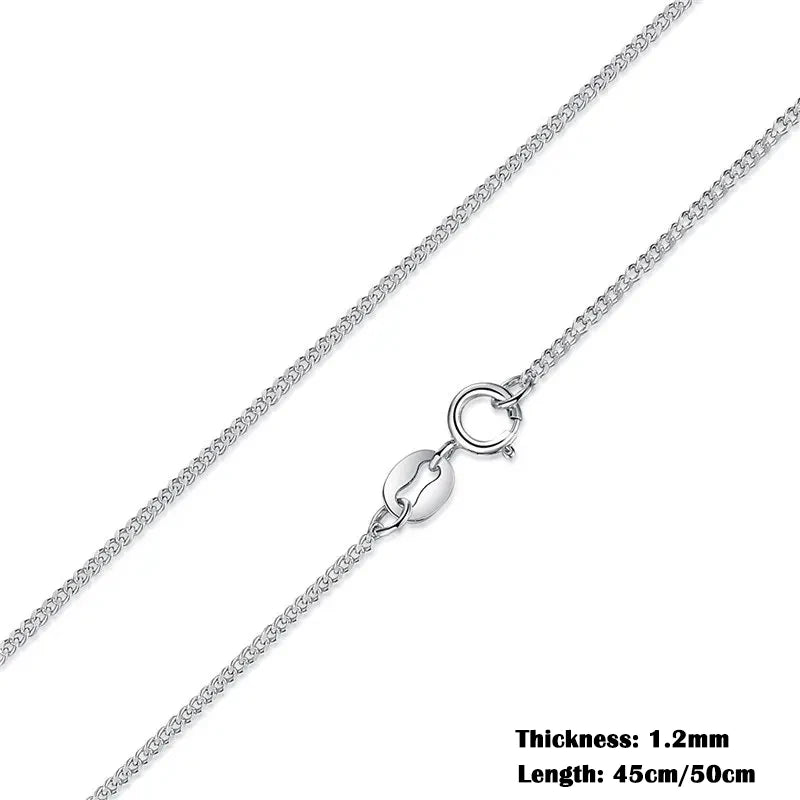 Sterling Silver Box Chain Necklace - Adjustable Lobster Clasp