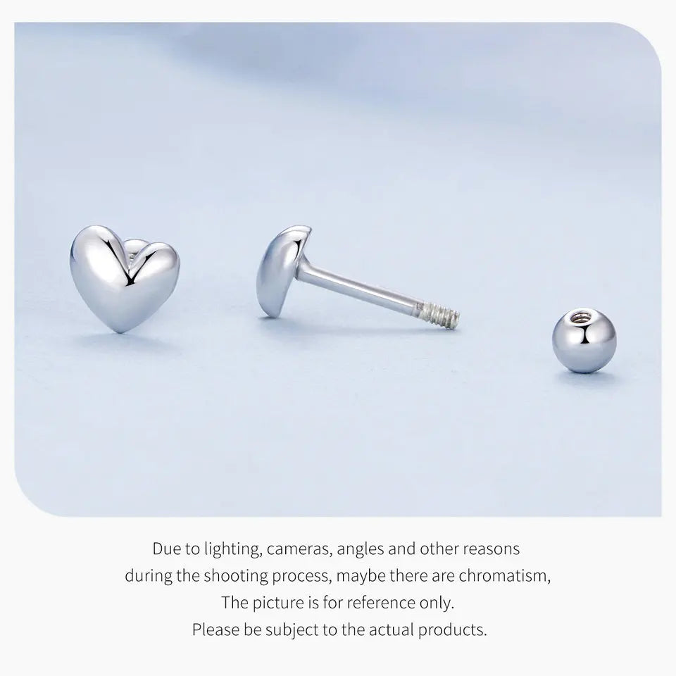 Sterling Silver Heart Stud Earrings