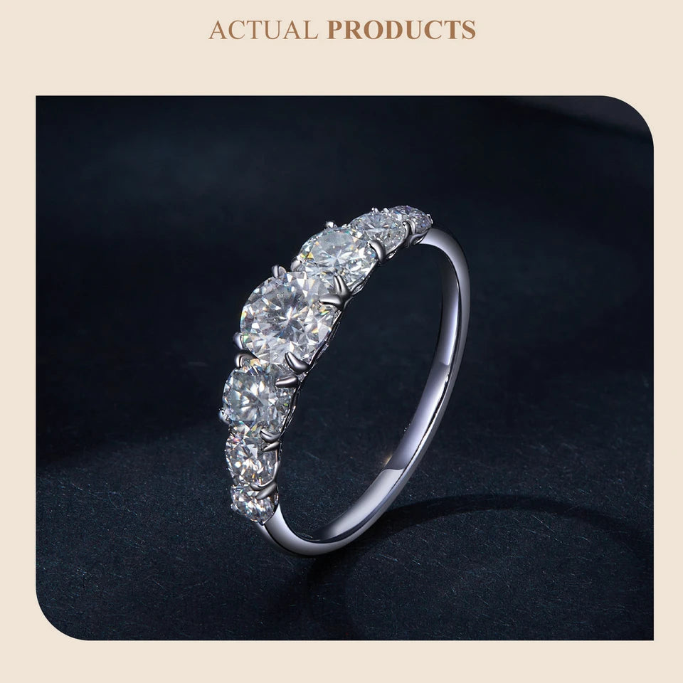 Moissanite Engagement Ring - D Color VVS1 Sterling Silver