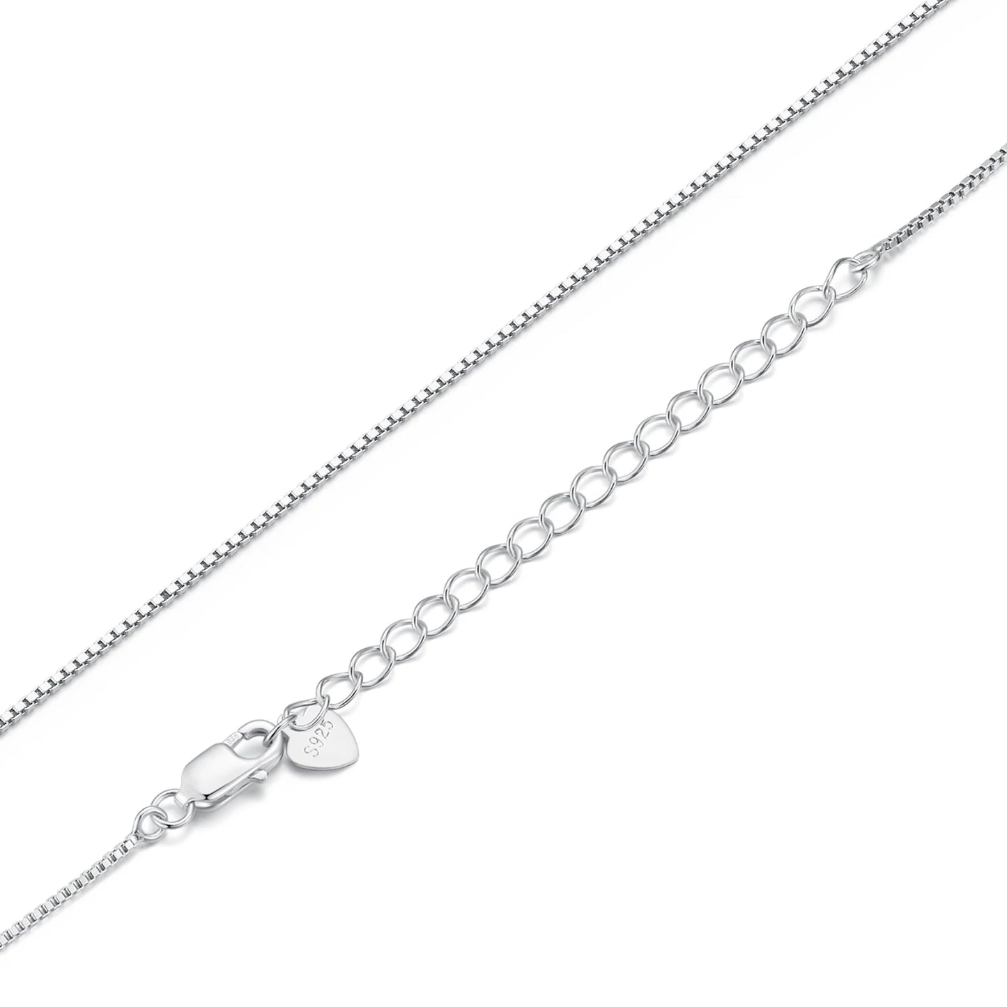 Sterling Silver Box Chain Necklace - Adjustable Lobster Clasp