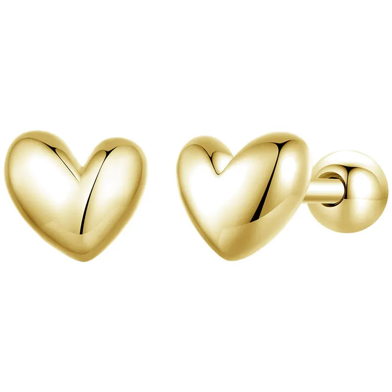 Sterling Silver Heart Stud Earrings