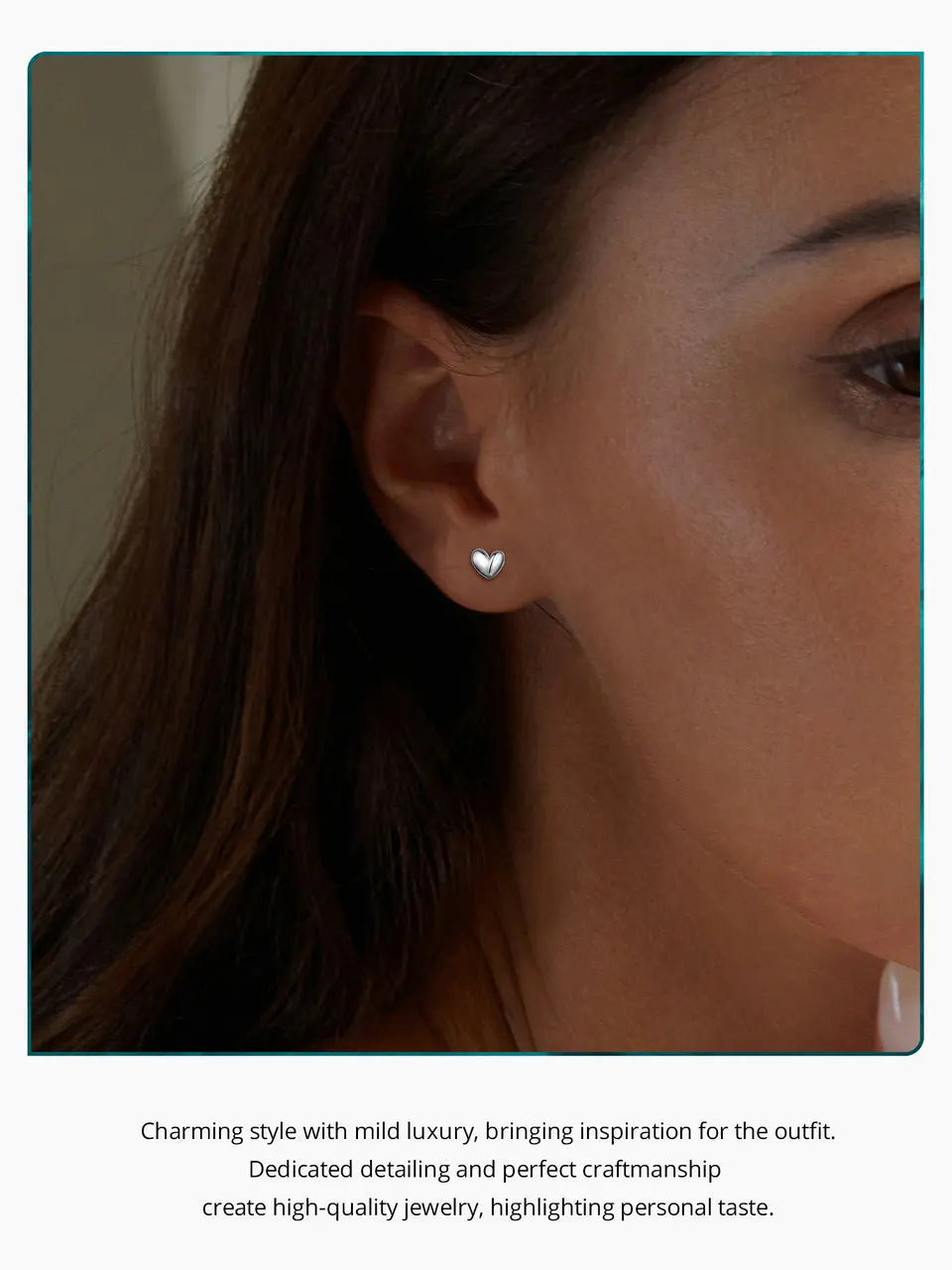 Sterling Silver Heart Stud Earrings