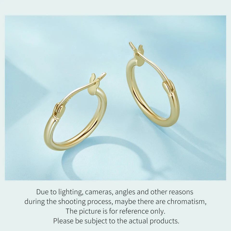 Premium Sterling Silver Hoop Earrings - 14K White Gold Plated | Hypoallergenic
