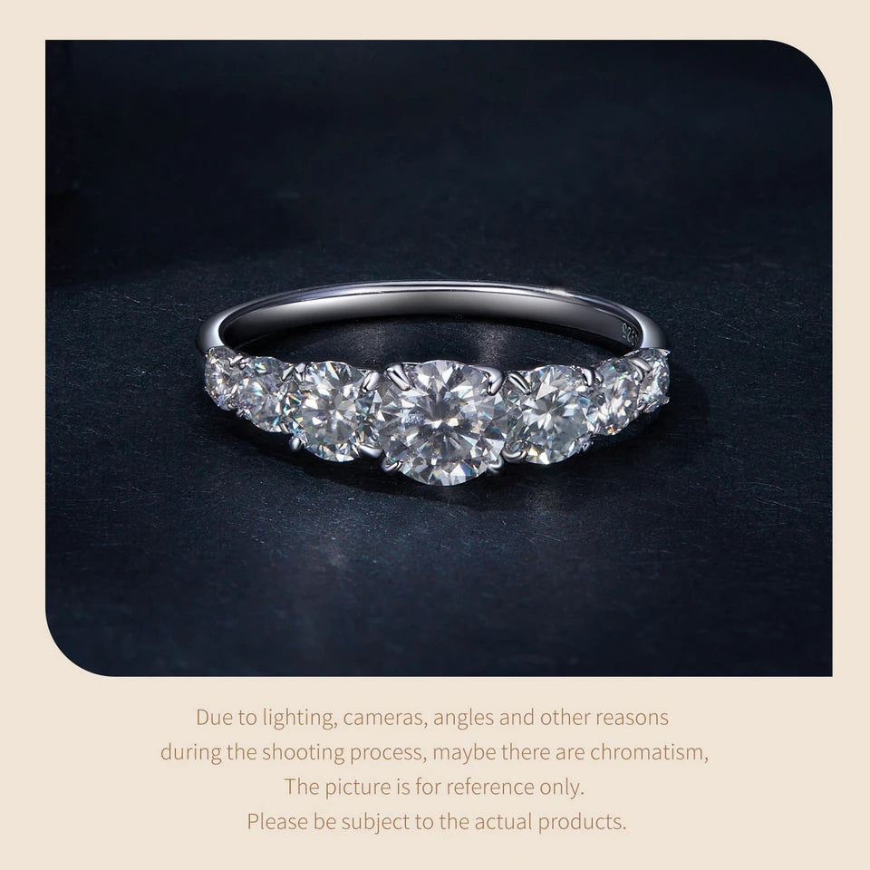 Moissanite Engagement Ring - D Color VVS1 Sterling Silver