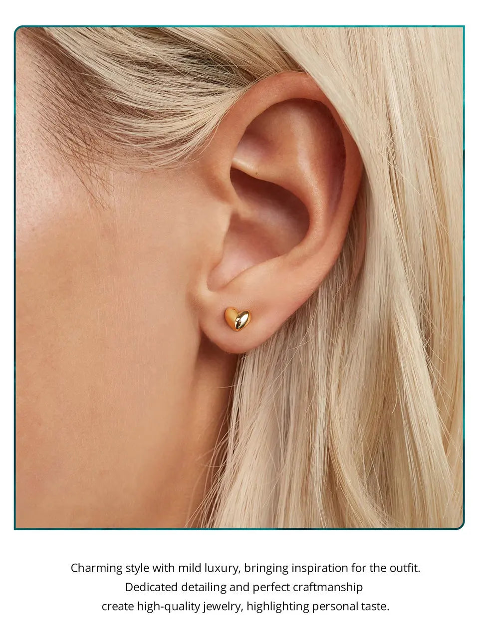 Sterling Silver Heart Stud Earrings