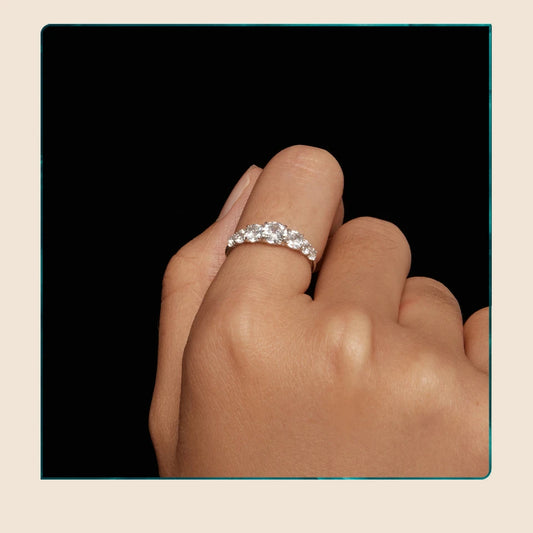 Moissanite Engagement Ring - D Color VVS1 Sterling Silver