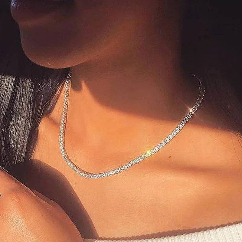Veloura Luxury Choker Necklace - Cubic Zirconia Tennis Chain for Women